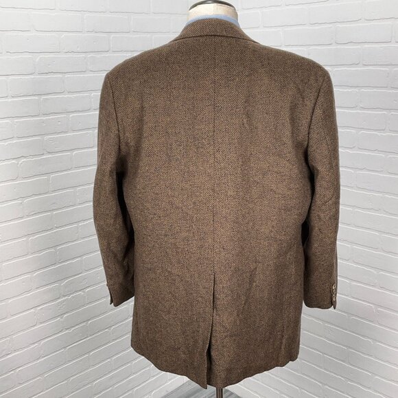 Hickey Freeman Blazer Men 44L Brown Multi Bespoke Canterbury Lambswool USA VTG - Picture 4 of 14